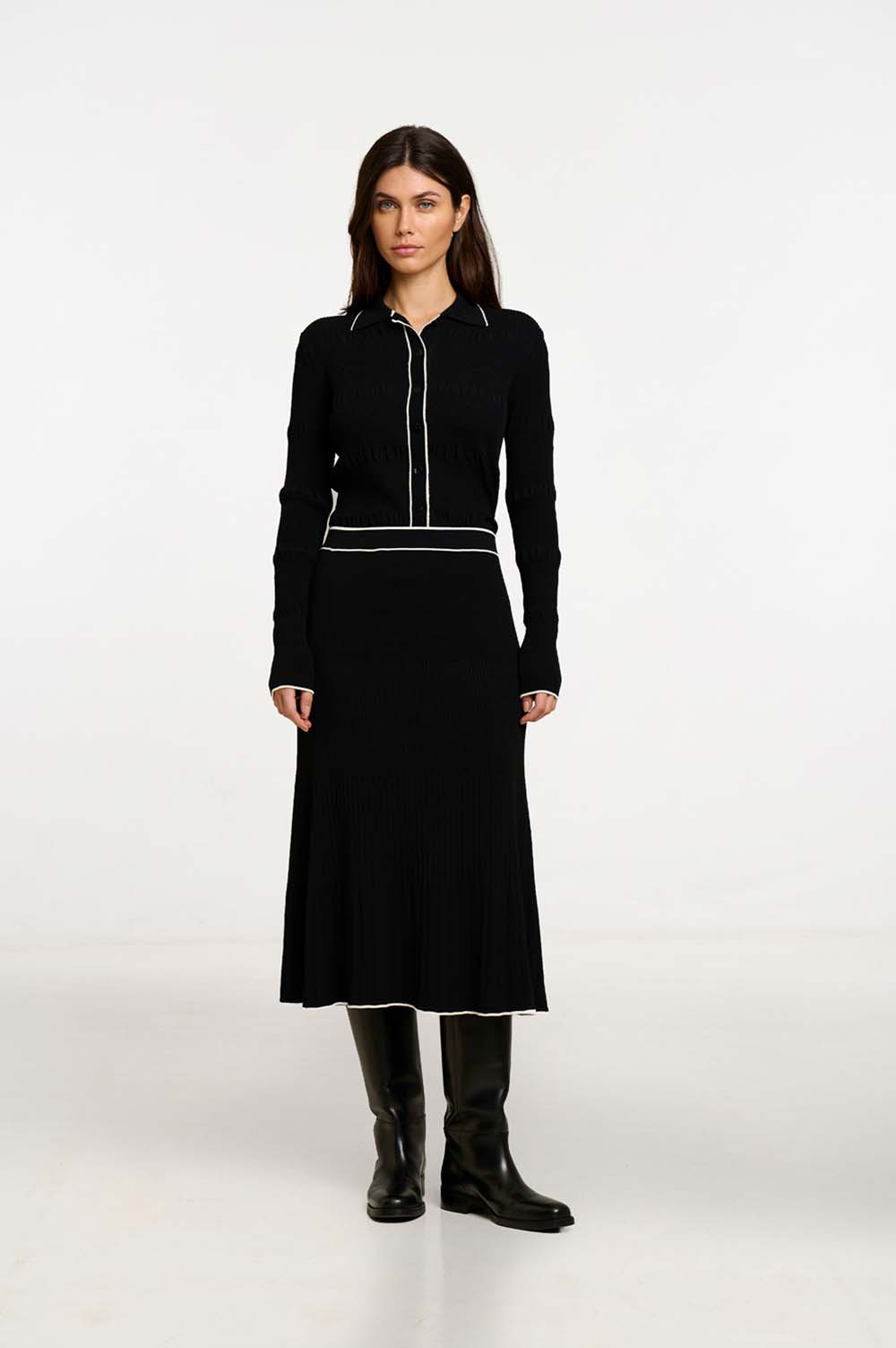 Contrast rib skirt 1