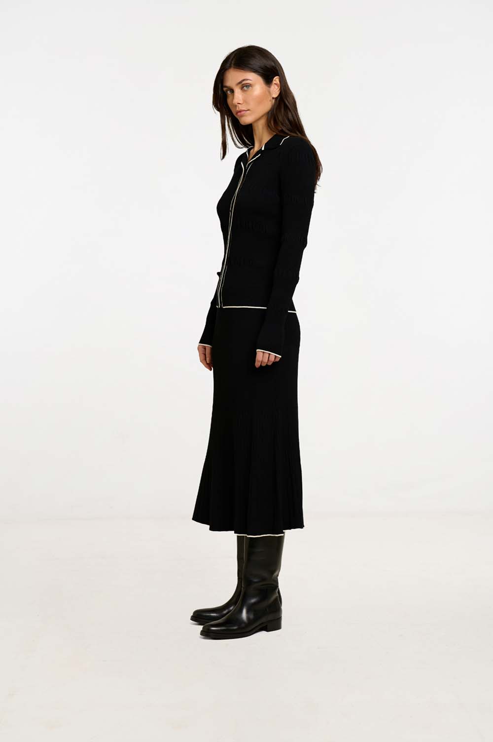 Contrast rib skirt 3