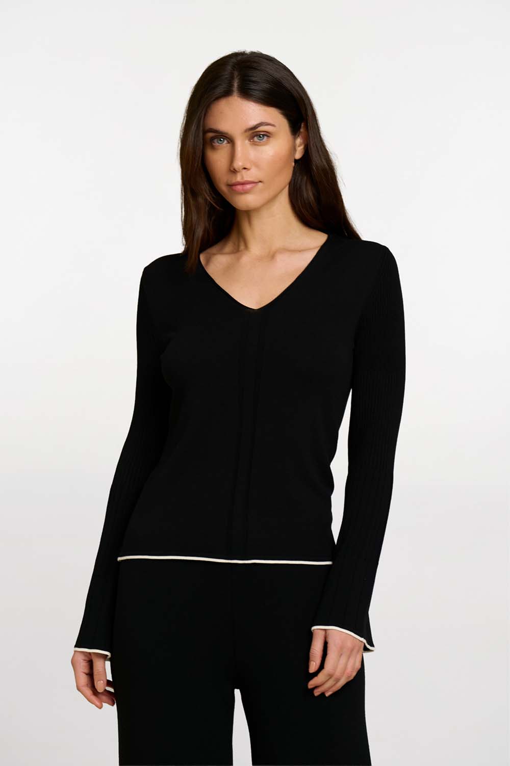 Contrast rib sweater 2