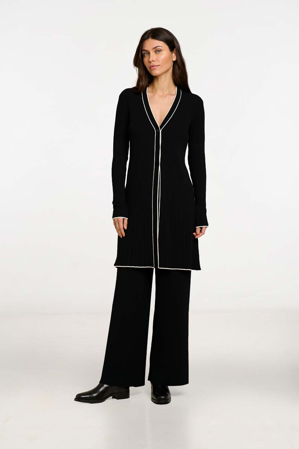 Long rib cardigan 1