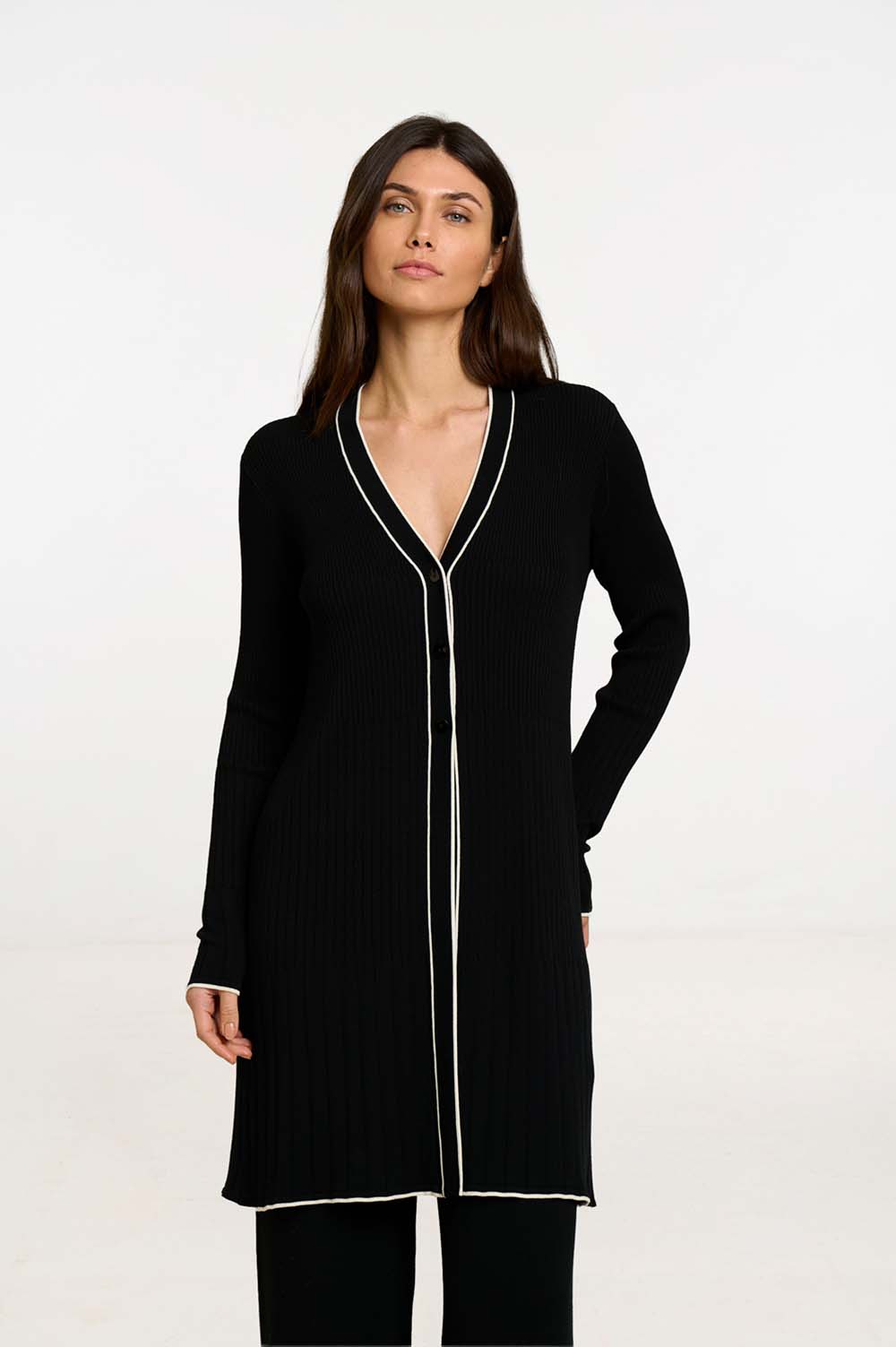 Long rib cardigan 2