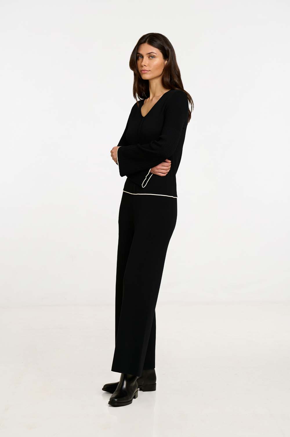 Contrast knit pants 3