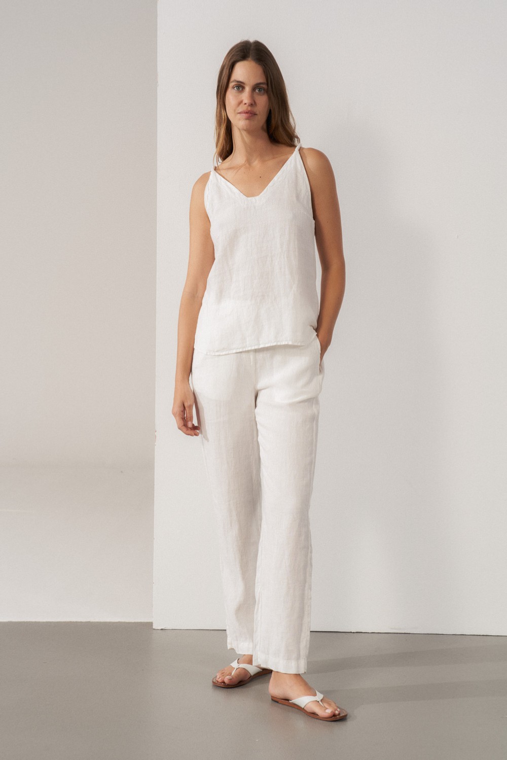 100% linen trousers