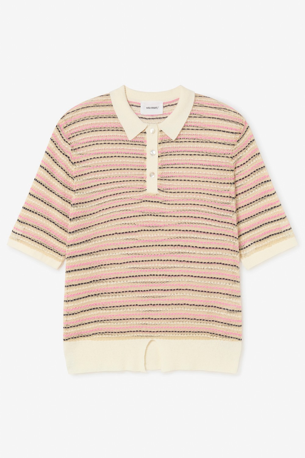 Striped knitted polo sweater 2