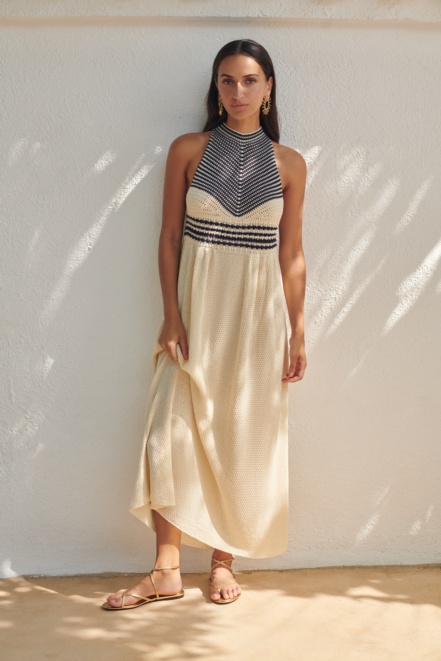Textured halter dress