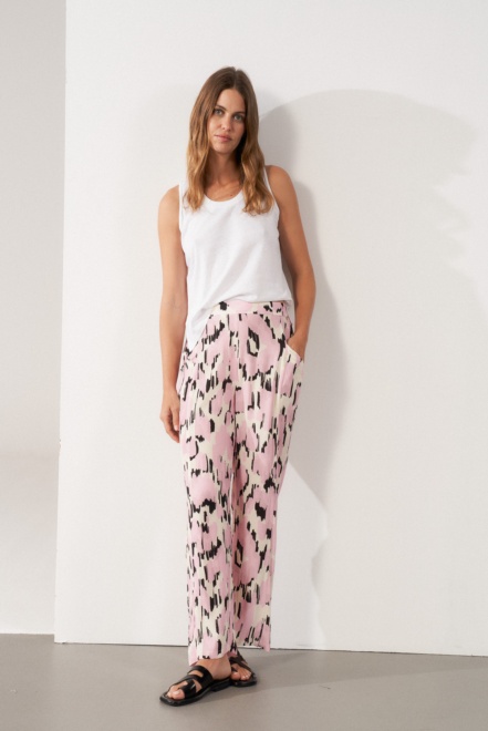 Viscose printed trousers